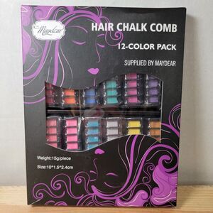 Maydear Hair Chalk Combs 12-Color Pack - NEW